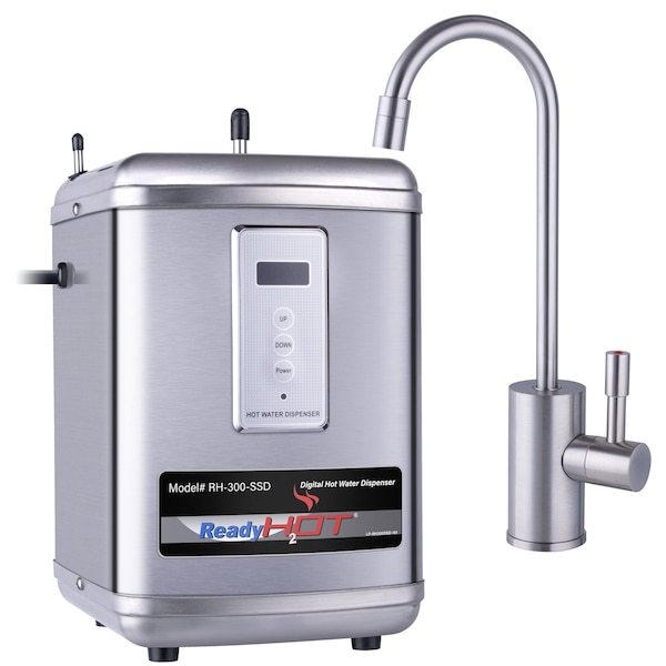 Ready Hot Instant Hot Water Dispenser with Brushed Nickel Hot Water Faucet and Digital Display 41-RH-300-F570-BN - main